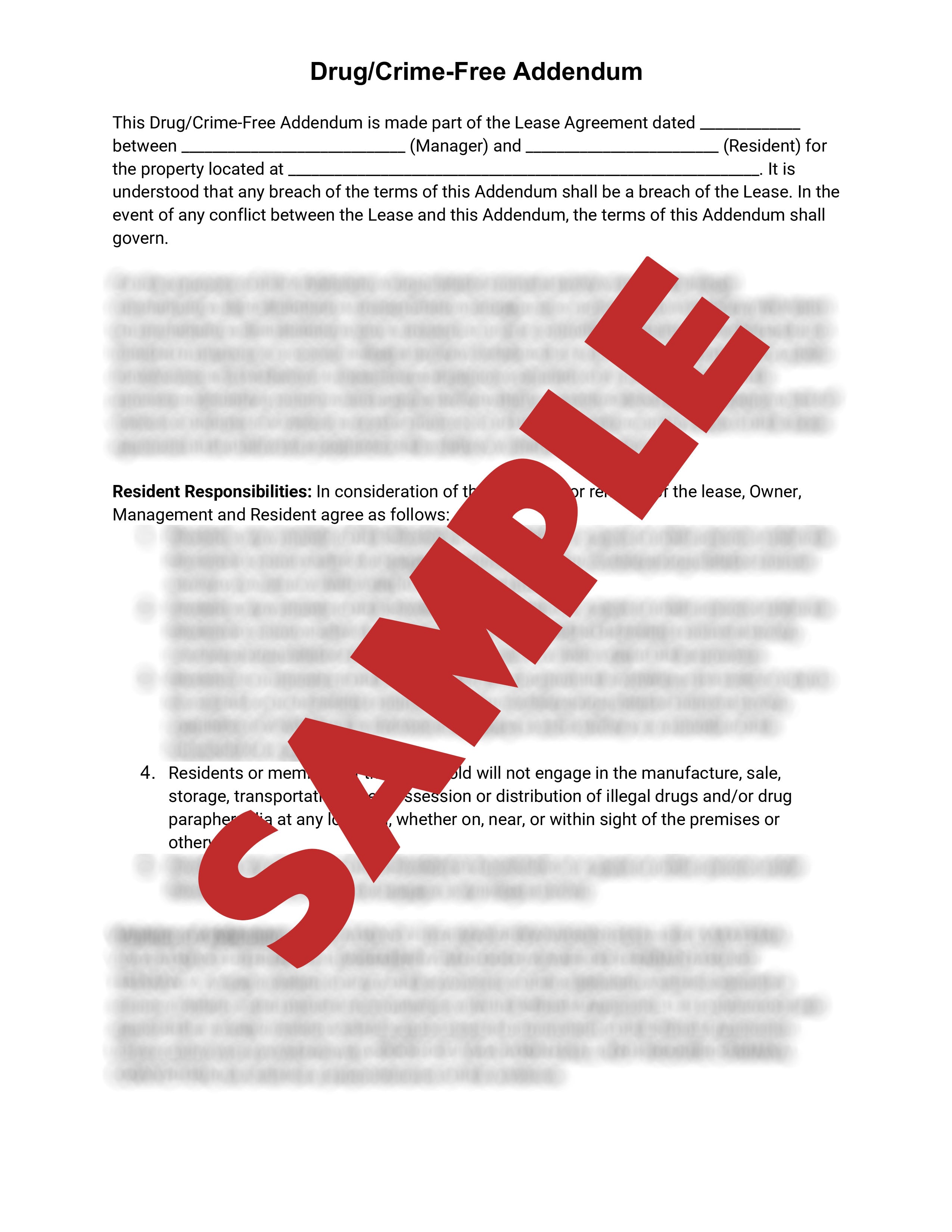 Drug or Crime-Free Addendum