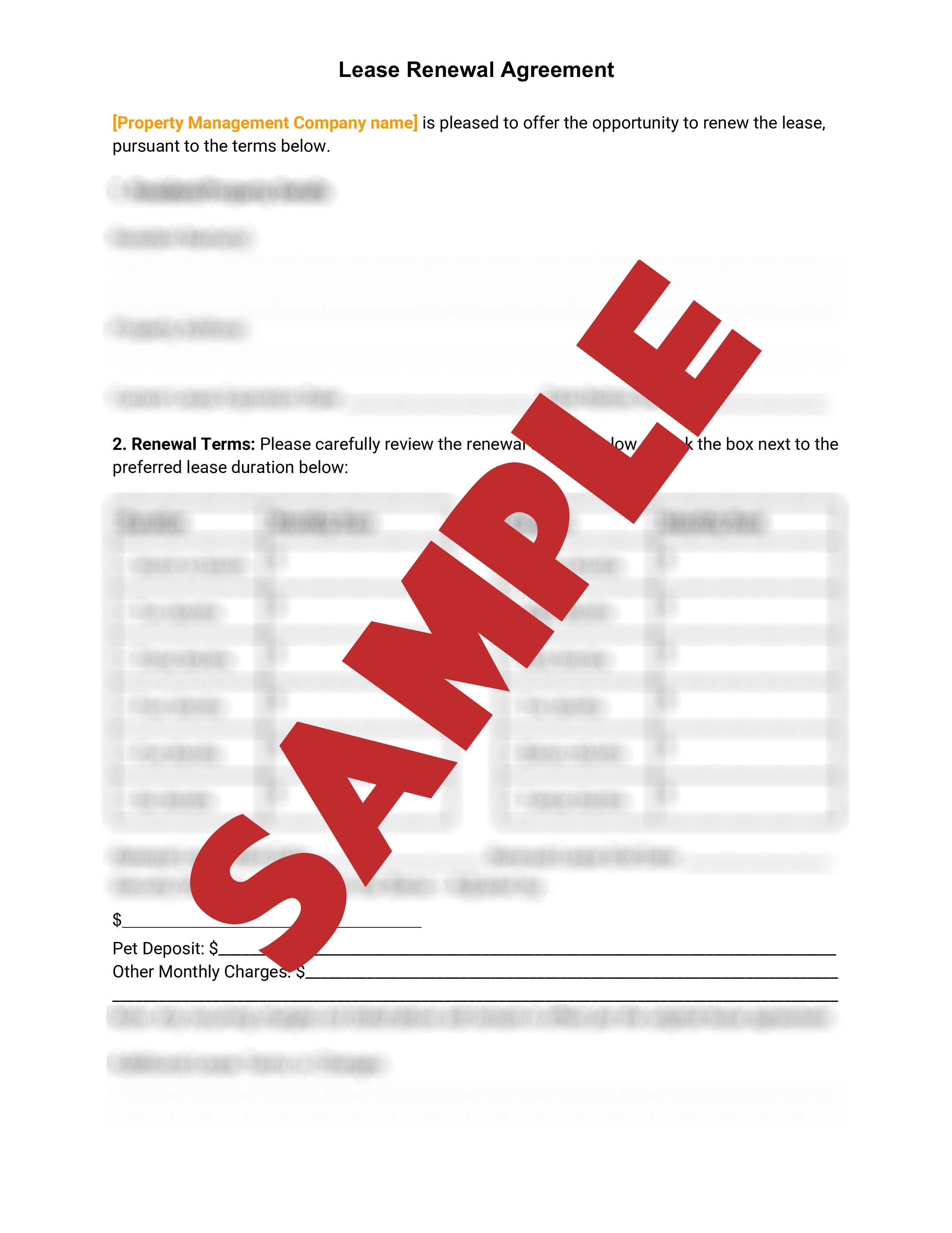 Lease Renewal Offer